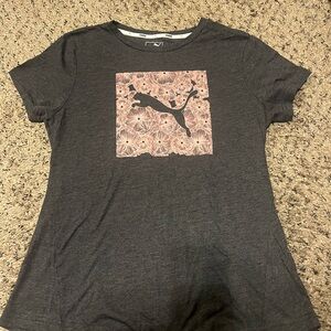 Puma Women's Charcoal Floral Graphic Tee